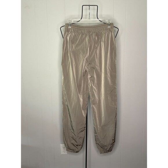 Good American Tan Beige Shine Boyfriend Wind Pants‎ Joggers Women's Size 1 S - Picture 5 of 8